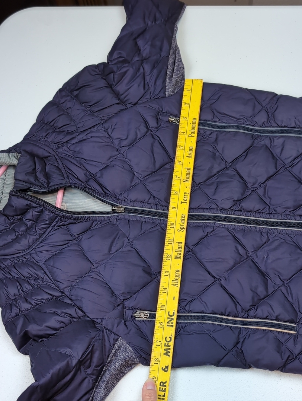 Lululemon Purple Gray Quilted Goose Down Puffer Jacket Stretch Athletic - Picture 10 of 14